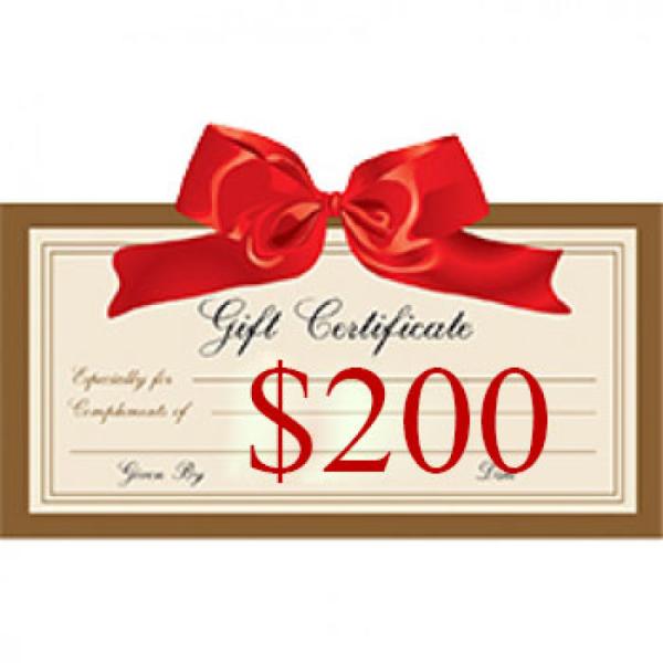 Gift Certificate  $ 200.00