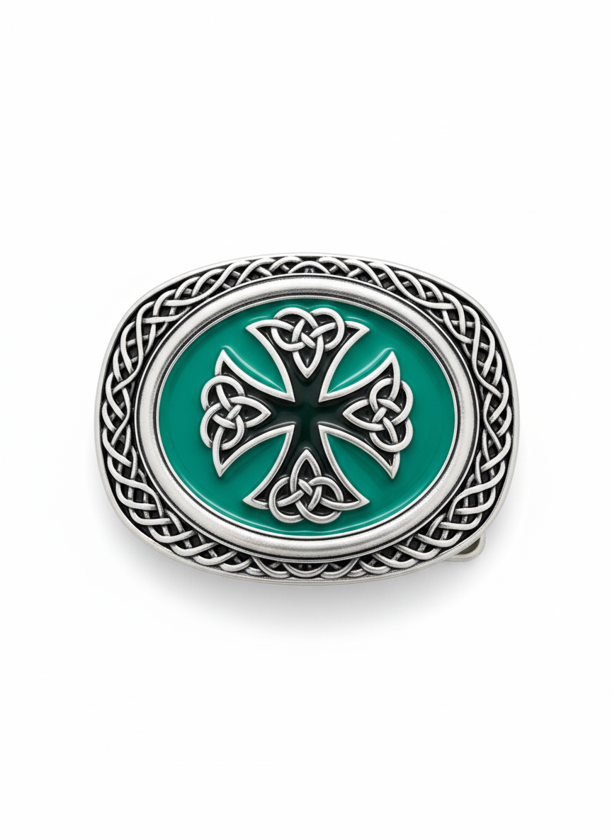 Celtic Trophy Buckle Pewter/Teal