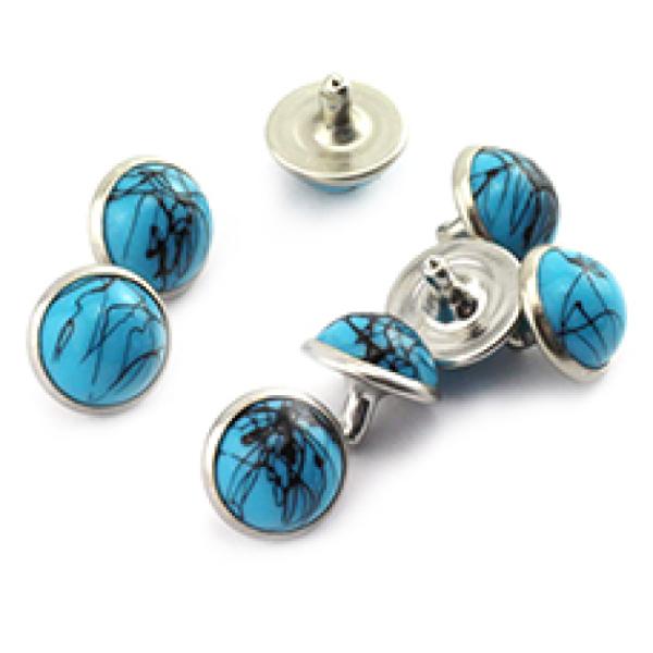 Synthetic Rivet 10mm Turq Stone (Pkt10)