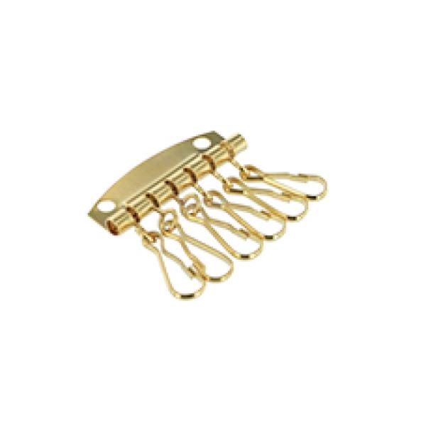 Key Plate 6 Hook Gilt