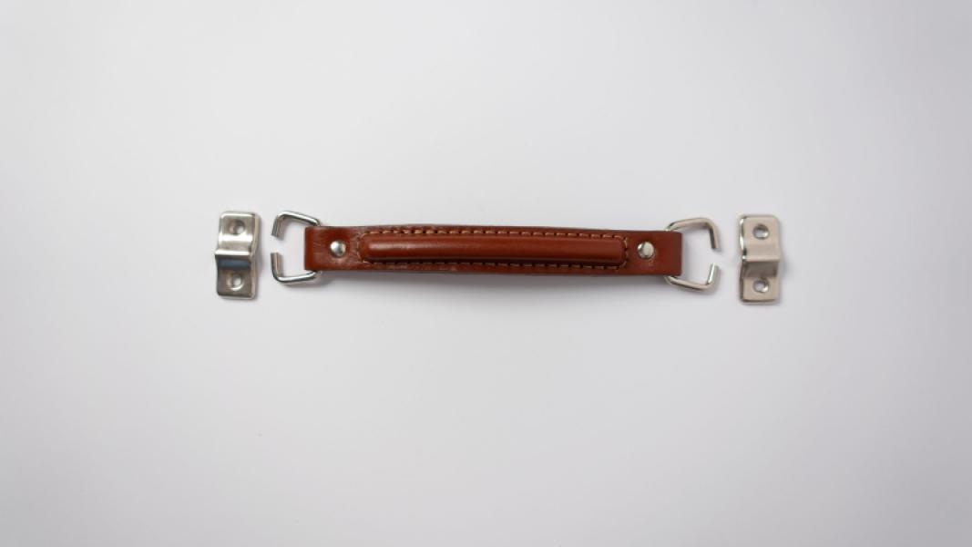 Kit Bag Handle with Attaching Plates Raised Stitching