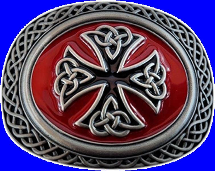 Celtic Trophy Buckle Pewter/Red