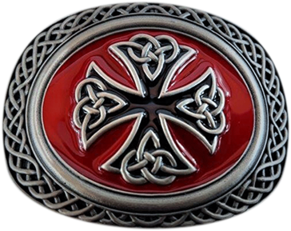 Celtic Trophy Buckle Pewter/Red